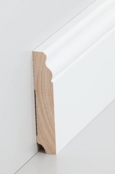 Hamburger Leiste Massivholz 19x100mm deckend weiß (RAL 9016) lackiert