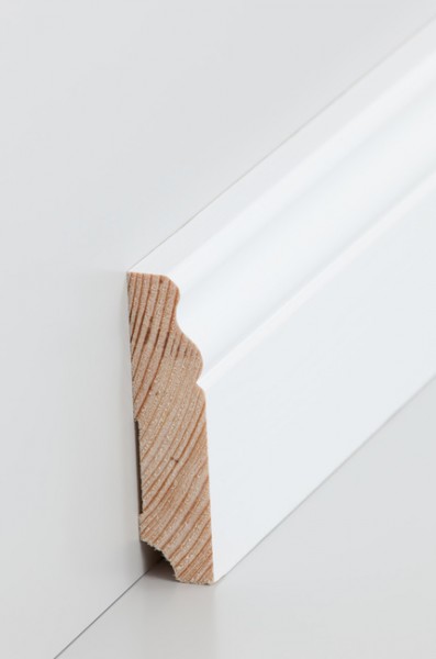 Hamburger Leiste Massivholz 19x80mm deckend weiß (RAL 9016) lackiert