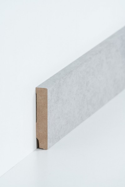 Sockelleiste Beton 16 x 80 mm Oberkante rechteckig, MDF-Kern mit Dekorfolie ummantelt