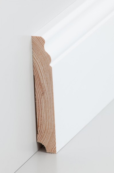 Hamburger Leiste Massivholz 19x115mm deckend weiß (RAL 9016) lackiert