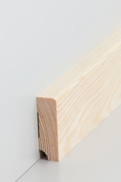 Holz Sockelleiste Kiefer roh Oberkante abgerundet 19x60mm